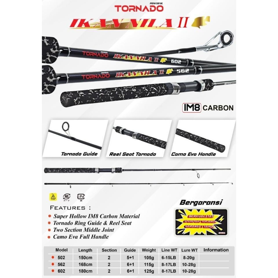 Joran Carbon Tornado ikan nila 180cm