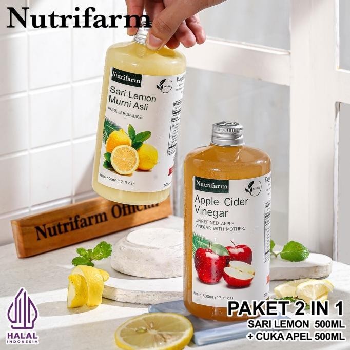 NUTRIFARM PAKET 2IN1 CUKA APEL SARI LEMON ORIGINAL  BS