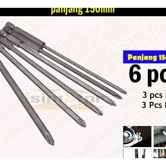 Set 6 Pcs Mata Obeng Magnetik Panjang 150 Mm
