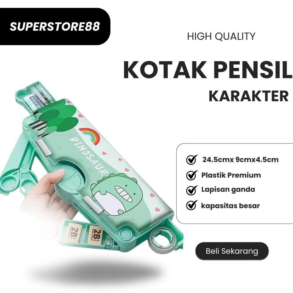 

Flashsale Kotak Pensil Multifungsi Lengkap Peruncing Gunting Isolasi Penghapus Penggaris Tempat Pensil Karakter Kotak Pensil Anak Lucu Promo