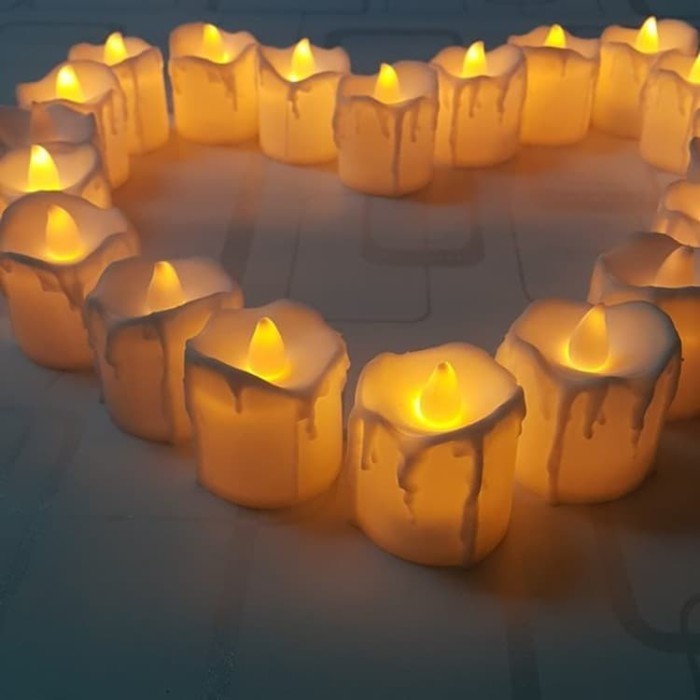 SALE LILIN LAMPU LED BULAT SMOKELESS MOTIF LELEH-LILIN ELEKTRIK-LILIN LED