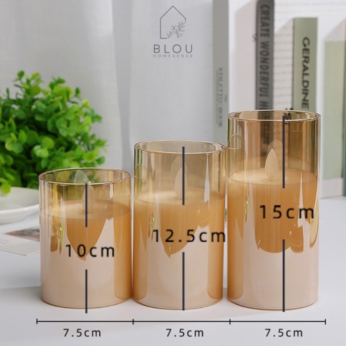 SALE LILIN ELEKTRIK DEKORASI DECOR LILIN PAJANGAN TRIPLE LED CANDLE REMOTE