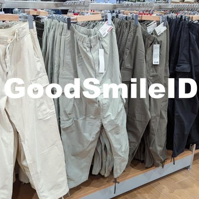 MEN Celana Kargo Parasut Fit Lebar Wide Jogger Cargo Pante UNIQLO U