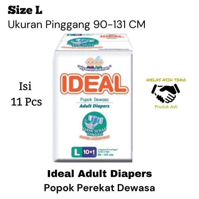 Pamper Ideal Adult Diaper Popok Perekat Dewasa Ukuran L Original Murah LJM