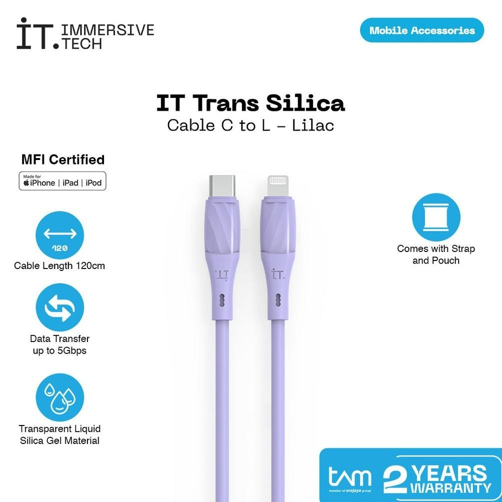 PROMO  IT Trans Silica Cable C to L - Lilac