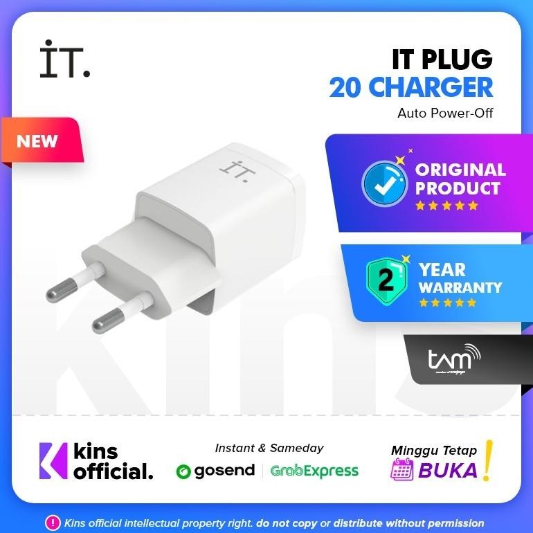 PROMO  IT Plug 20 Charger - White / IT Plug 20w Charger Wall / IT 20w Kepala charger / IT Plug 20w C