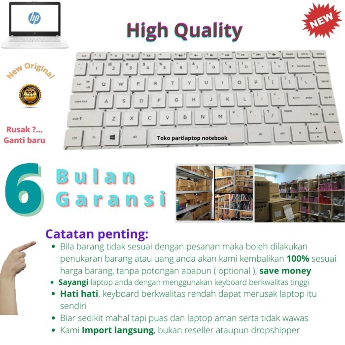 Jual Original Keyboard Hp Notebook Model 14S-Dk0024Au 14S-Dk0023Au