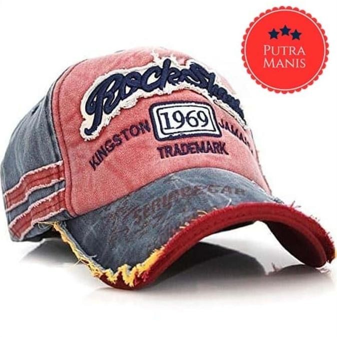 Topi Baseball Punk Sobek Gaul Pria Wanita Cewek Cowok Import Original