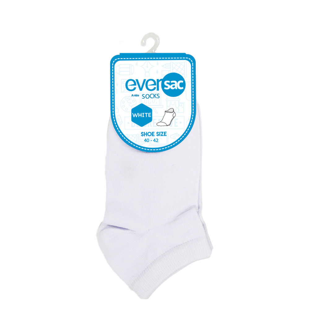 

Gramedia - Eversac School Socks Ankle 40-42 White