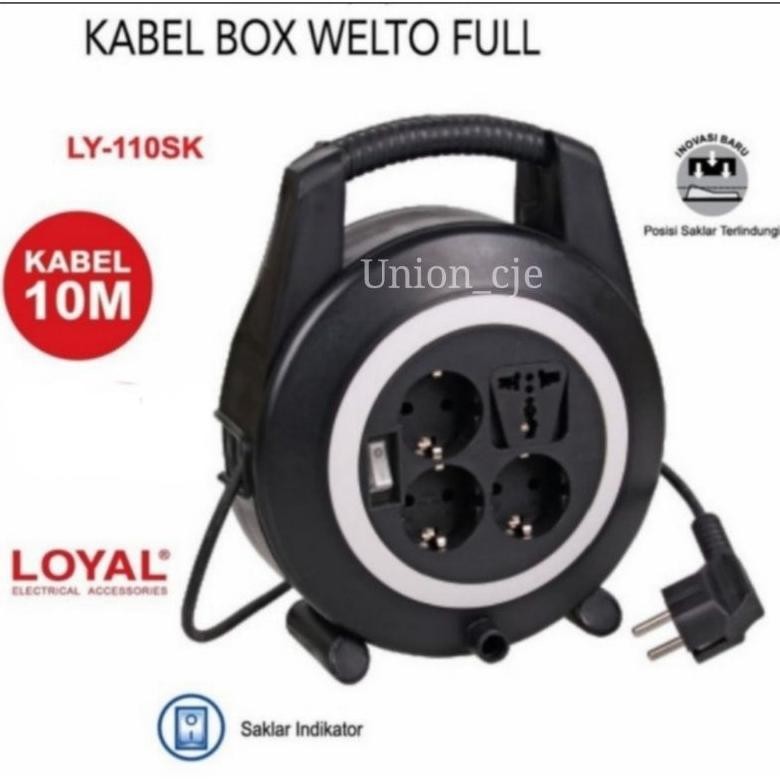 KLP - Kabel Rol WELTO 10 meter  + Saklar Loyal LY110SK & LY110 TERLARIS