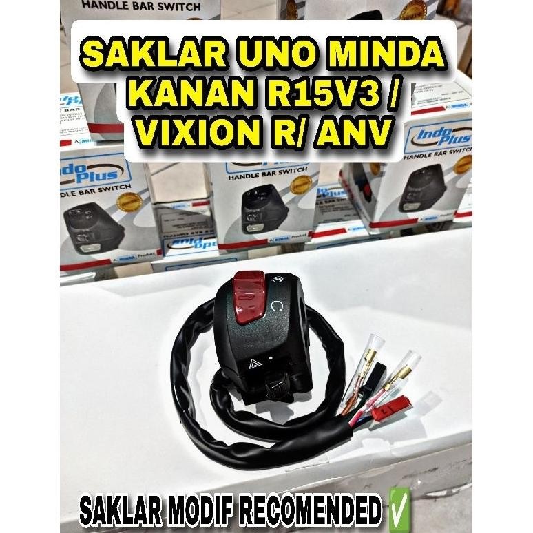 KLP - SAKLAR KANAN R15V3,VIXION R, NEW VIXION ORIGINAL UNO MINDA TERLARIS
