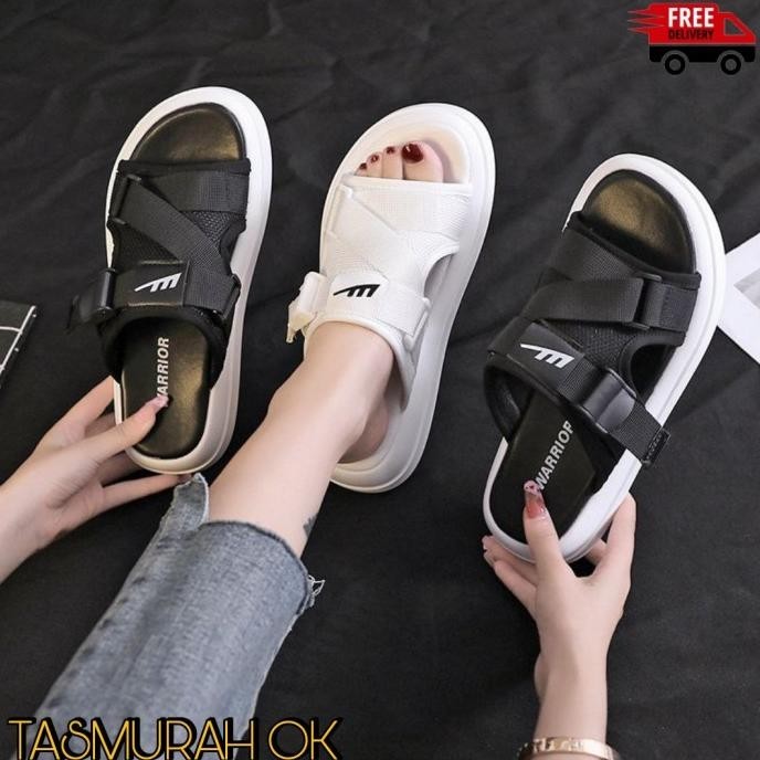 Sandal Wedges Selop Lucu Wanita Hak Tinggi 4 Cm Import Santai Cewek