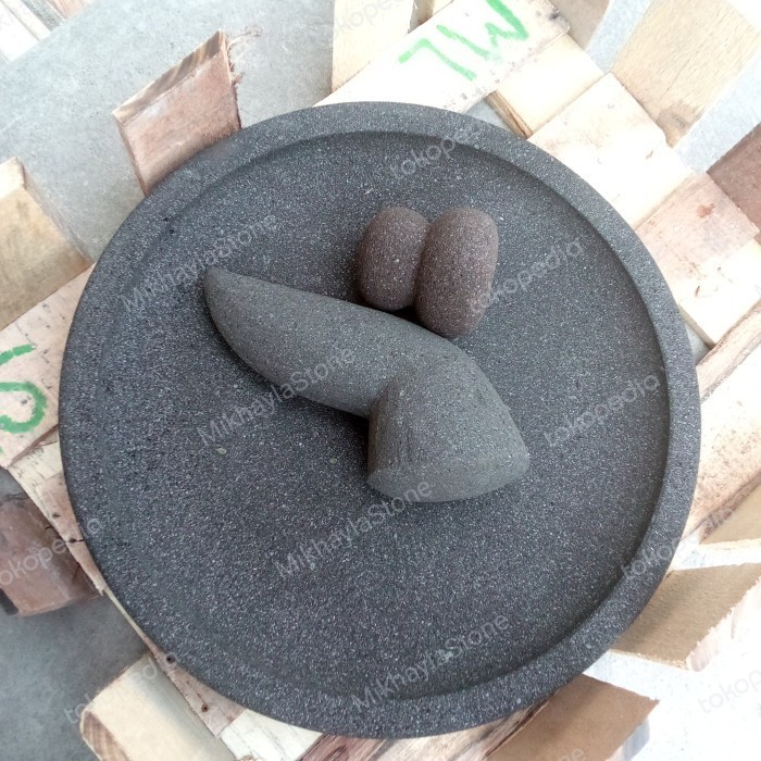 Dheao Cobek Bulat Batu 40Cm