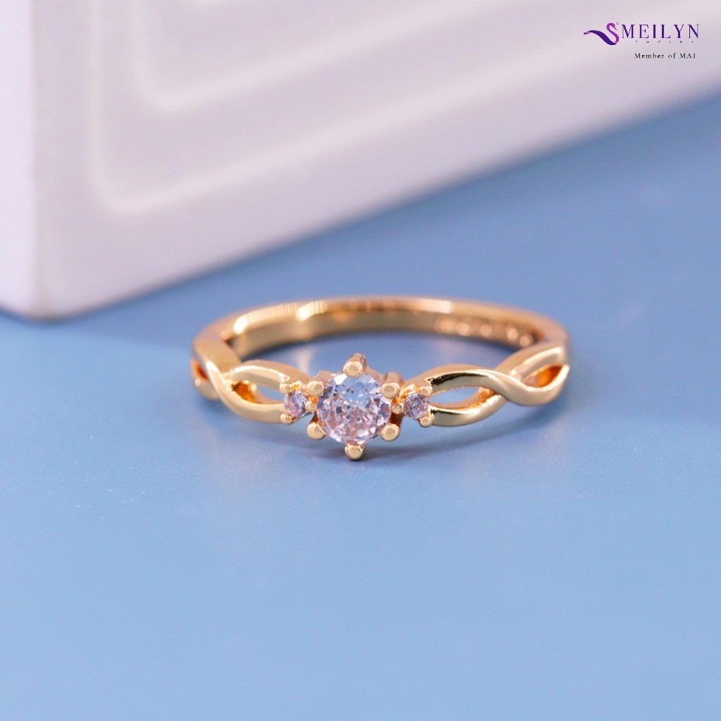 MEILYN Cincin Kawin Tunangan Wanita Angela Infinity GG6 Lapis Emas 18K 0221220151