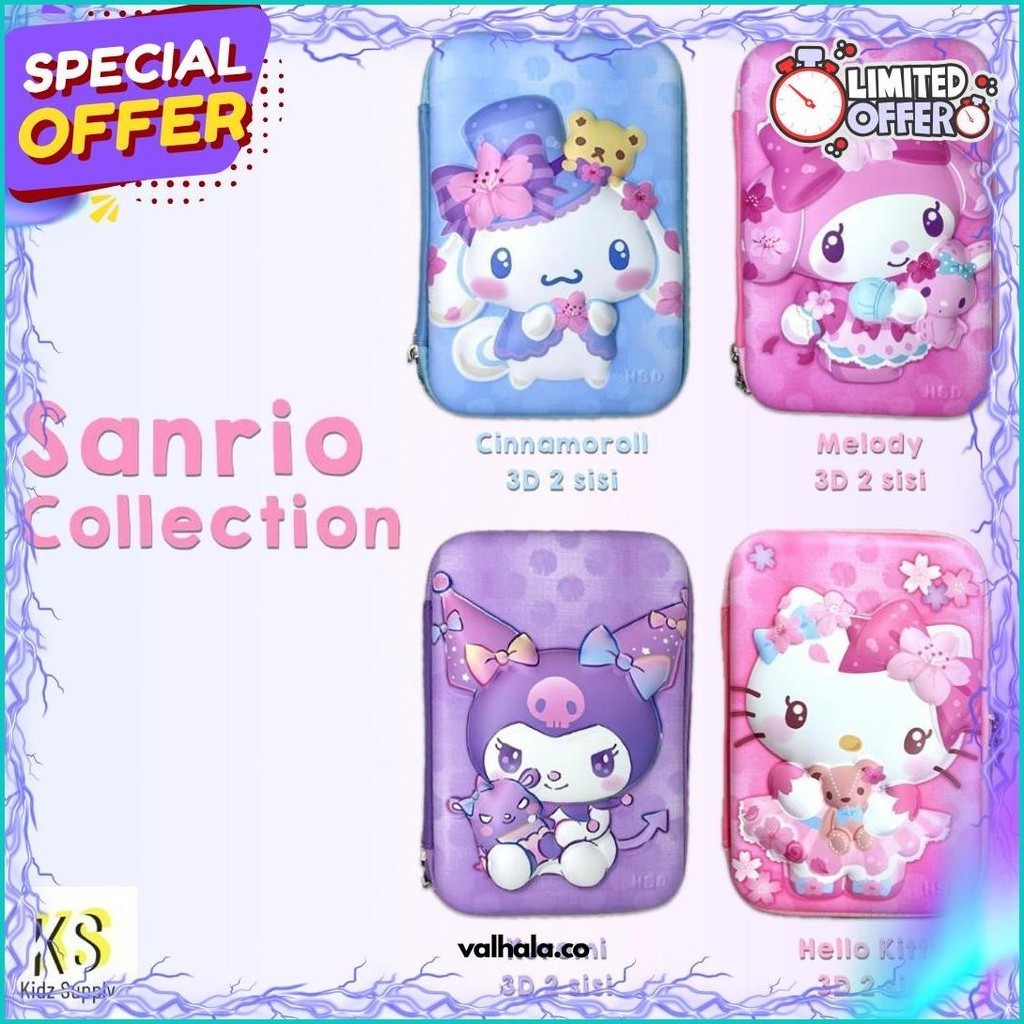 

(Krmi) Tempat Pensil Kuromi Kotak Pensil Anak Perempuan Kuromi Hardcase 3D Timbul Gambar Unicorn Hello Kitty Kuromi Melody Cinamoroll Pencil Case Kuromi