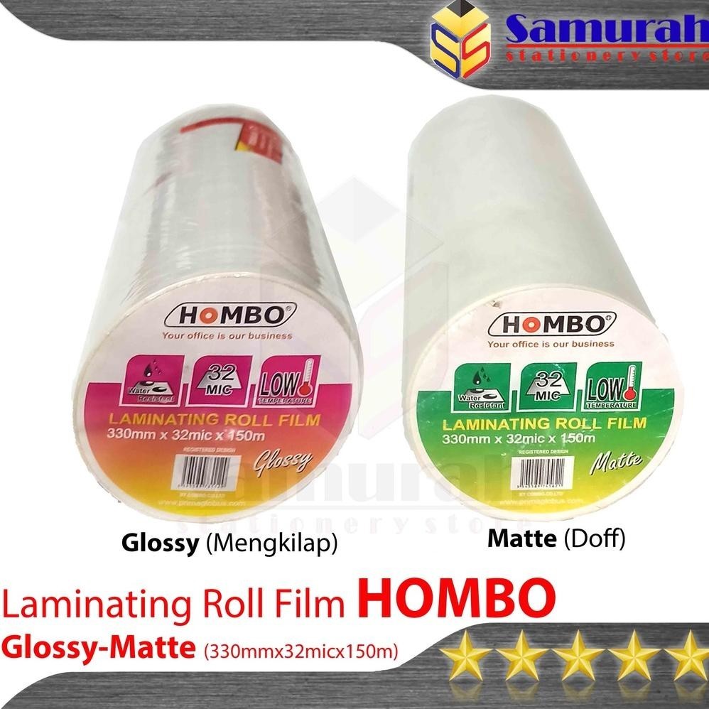 

BACK TO SCHOOL PLASTIK LAMINATING ROLL HOMBO GLOSSY - MATTE / DOFF 32 MICRON - ISI 100 LEMBAR 320 MM PANJANG 150 METER