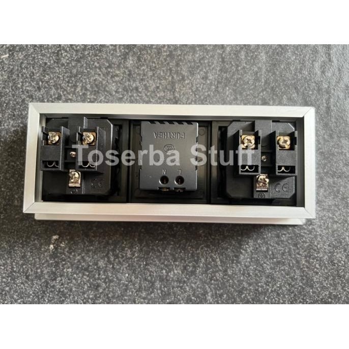 Grommet Cover Penutup Stop Kontak Meja Kerja Kantor Isi 2 Dua Double Power Arde 2 Dual Usb Charger K