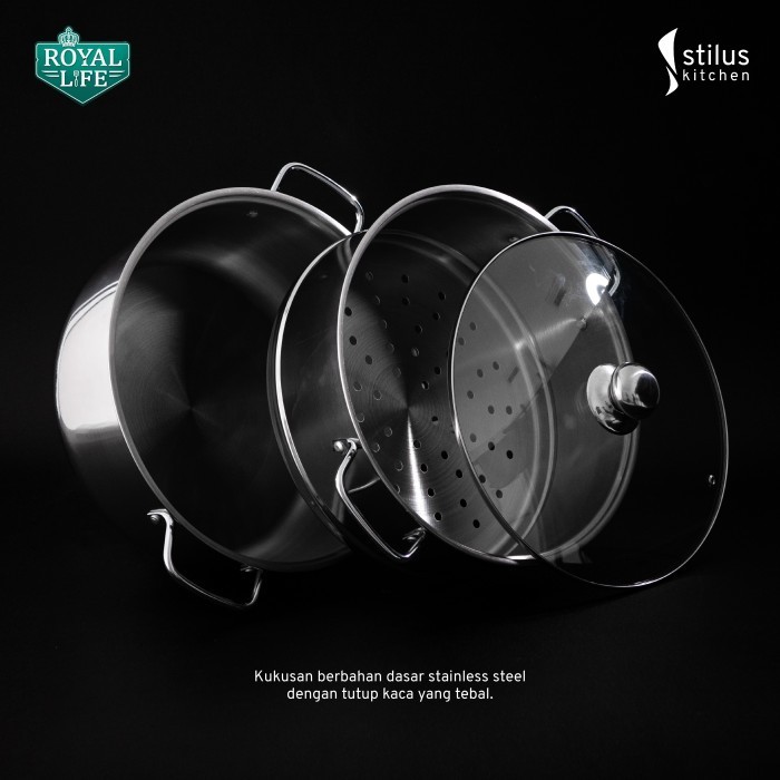 Royal Life Steamer Set 22Cm / Kukusan Langseng Stainless 2 Susun