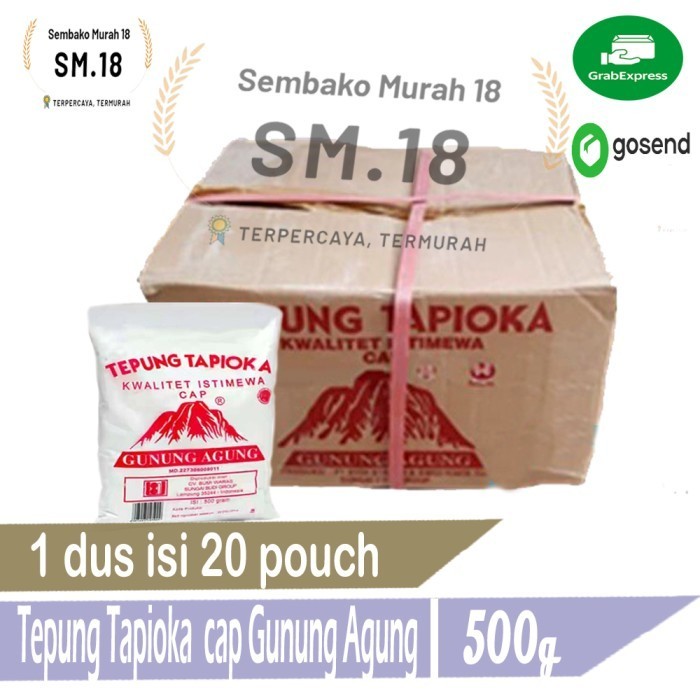 

Tepung Tapioka Cap Gunung Agung 500Gr Per Dus Isi 20Pcs - Grosir