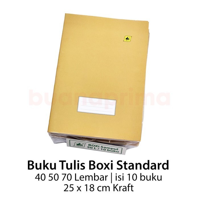 

Buku Tulis Boxy Standard 40 50 70 Lembar Kraft isi 10 Notebook Coklat