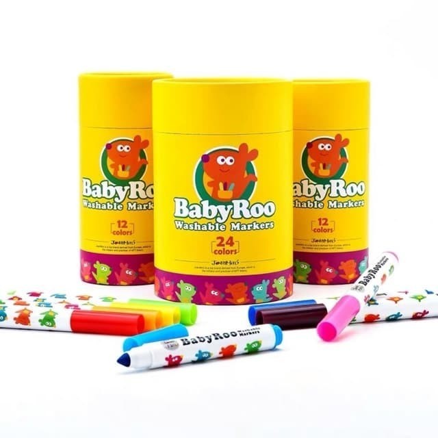 

Spidol Anak Washable Markers Babyroo Import 12 warna