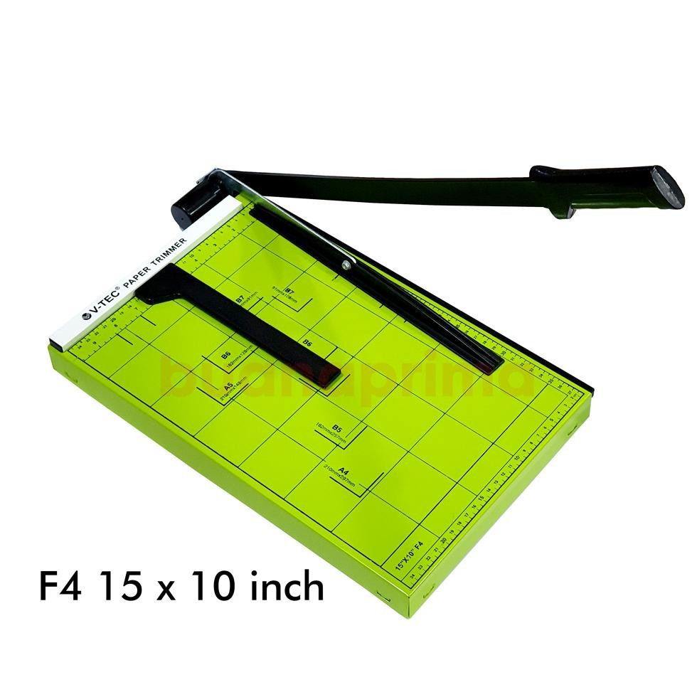 

READY >> PAPER CUTTER V TEC F4 15 X 10 INCH ALAT PEMOTONG POTONG KERTAS FOLIO