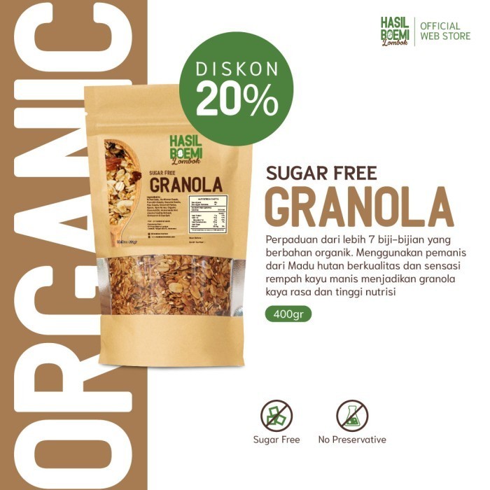 

Sugar Free Granola (Vegan Friendly) Aman Untuk Dan Diabetes