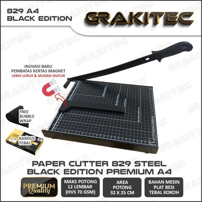 

Paper Cutter Premium Black A5 A4 B4 A3 829 Alat Potong Kertas Grakitec