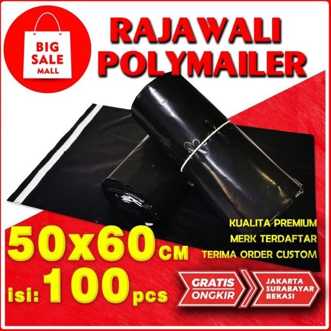

Polymailer 50x60cm Amplop bag Plastik Packing Grosir hitam isi 100 lbr