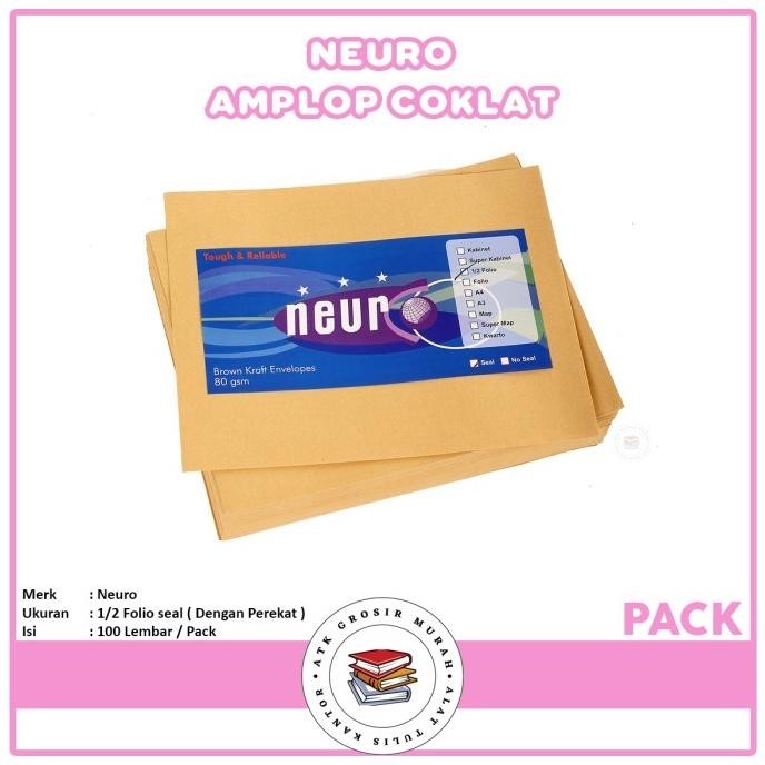 

Amplop Coklat Ukuran 1/2 Folio Neuro ( 19 x 25 cm ) SEAL