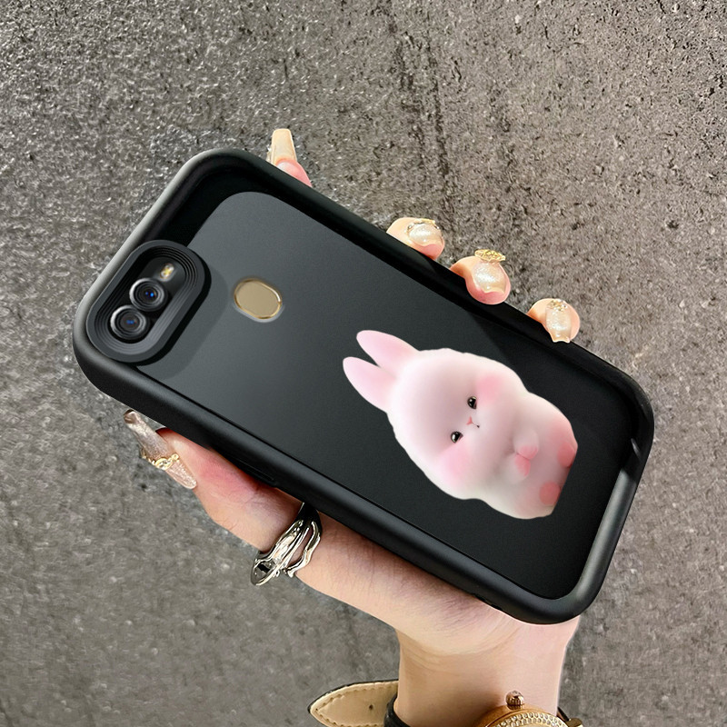 Casing Hp OPPO A7 A5s A12 A12S A11k A5 A3s A12E Realme C1 Case Casing ponsel berdiri telinga kelinci