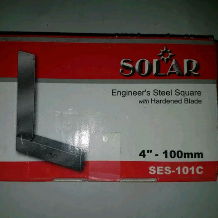 

Siku Mesin 4 inch 100 mm Penggaris Baja SOLAR SES - 101C with hardened