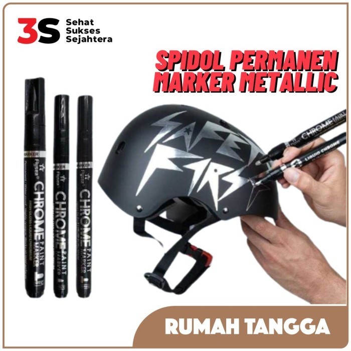 

Jy Spidol Permanen Maker Metallic Chrome Tahan Air