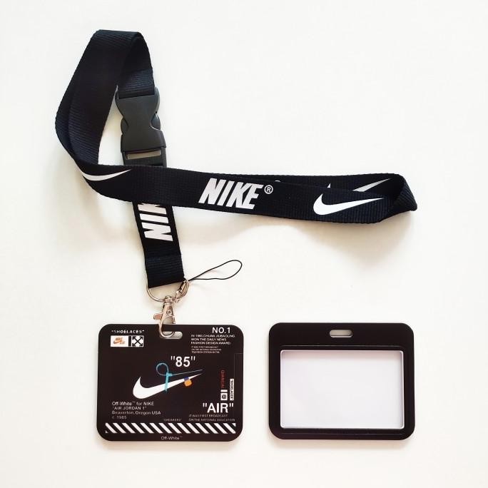 

ID Card Holder Name Tag Lanyard / Kalung Kartu Black Nike AJ Hitam