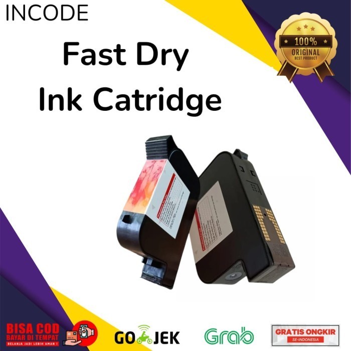 

Tinta Solvent Catridger 42ml Ink Jet Handheld Warna Hitam Putih
