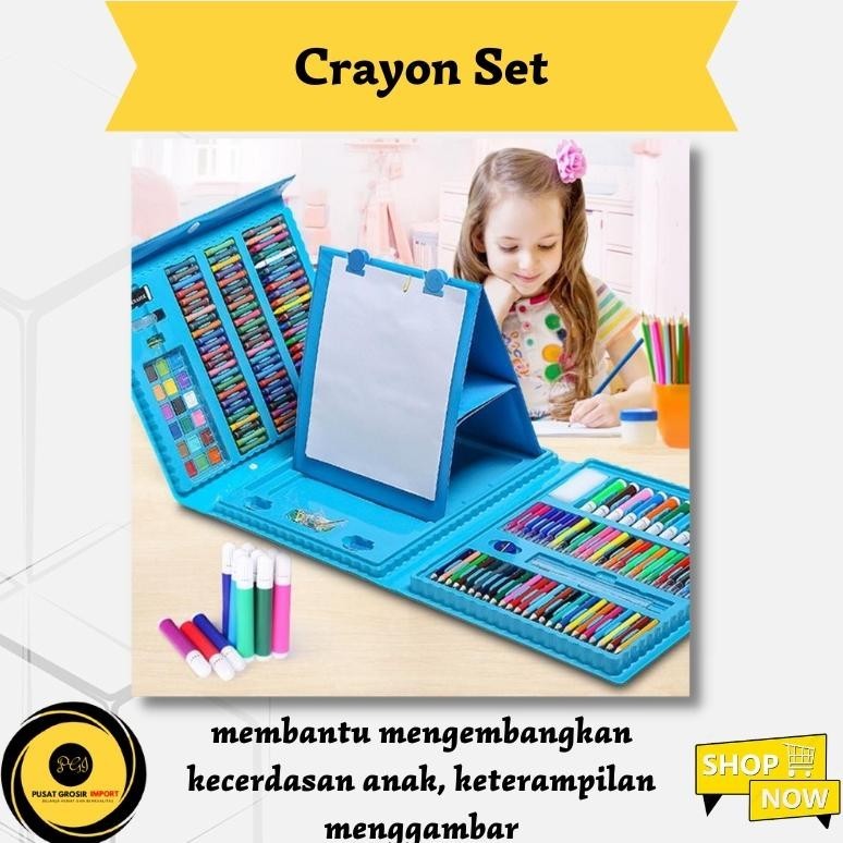 

Krayon Set Pensil Warna Alat Mewarnai Anak Crayon Set 208 Pcs