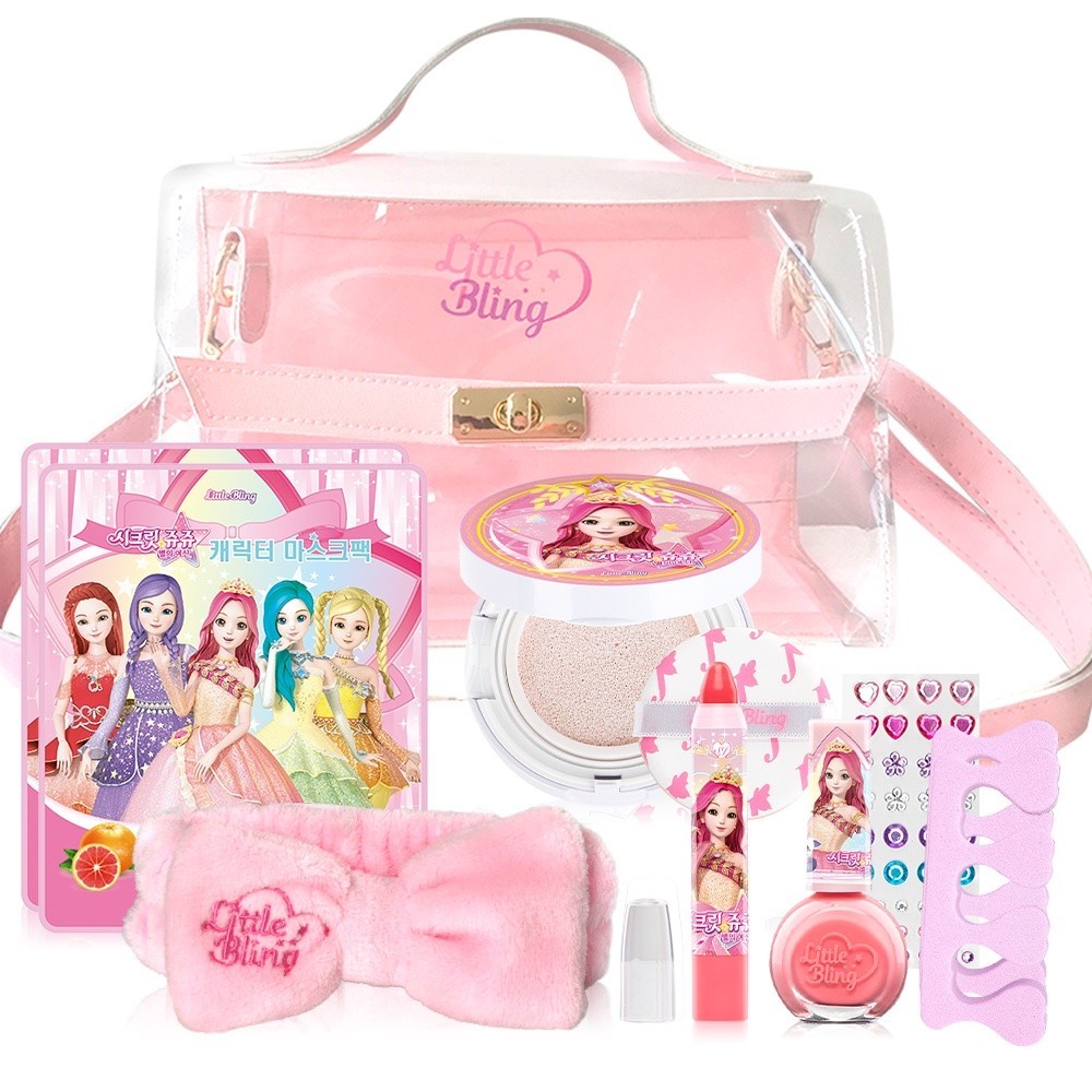 

KWhLittle Bling Secret Jouju "Dewi Bintang" Set Tas Tangan Merah Muda KID, Kosmetik Anak, K-Beauty untuk Anak