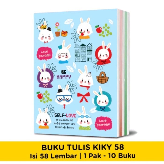 

10 buku BUKU TULIS KIKY 58 LEMBAR / BUKU TULIS SEKOLAH GARIS