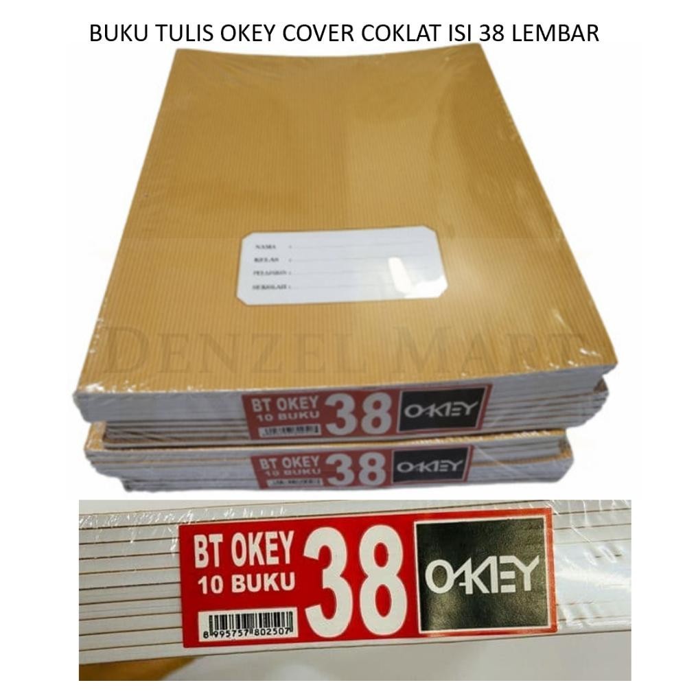 

Flashsale Buku Tulis Okey Isi 38 Lembar 1 Pak 10 Buku Sampul Cokelat Promo