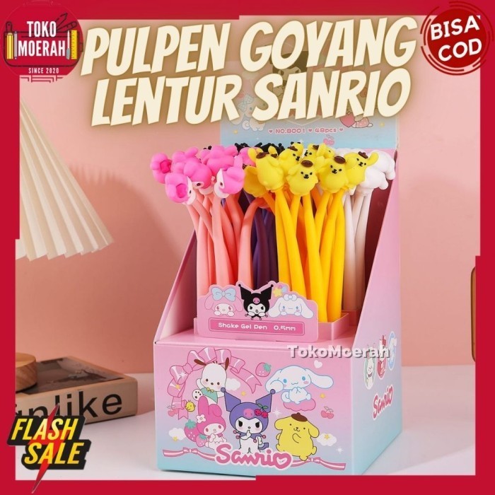 

Arom 1 Box 48Pcs Pulpen Lentur Sanrio Pen Goyang Sanrio Lucu Unik Murah Cod