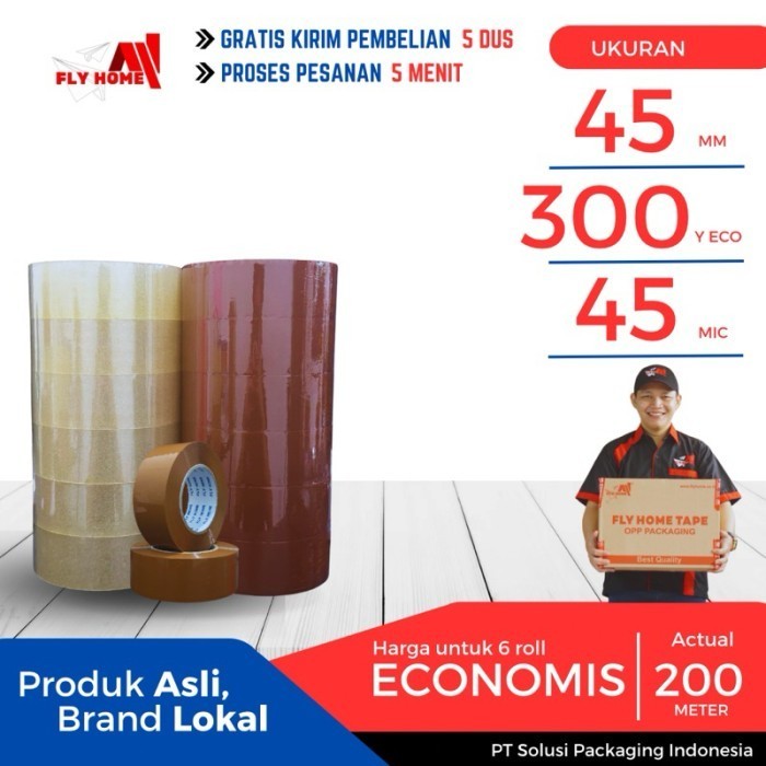 

FLYHOME Lakban 300yard 6 roll 45mm x 300yard ECO