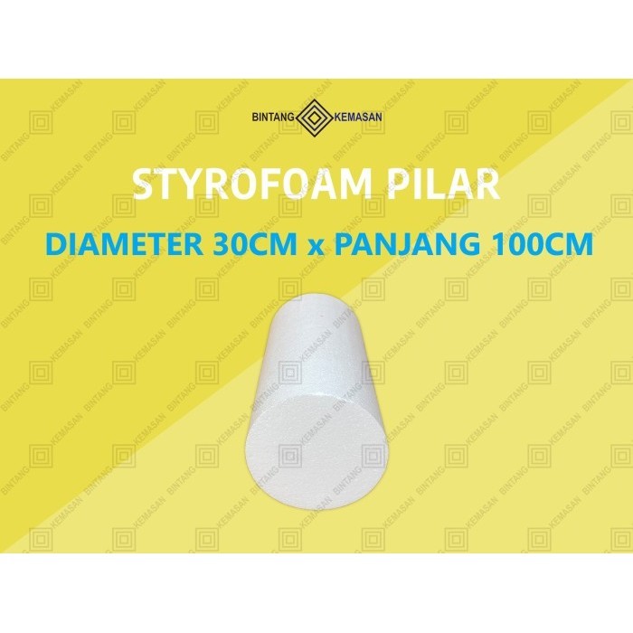 

Styrofoam Pilar / Tabung / Bulat Diameter 30 x 100cm Hard Density 20