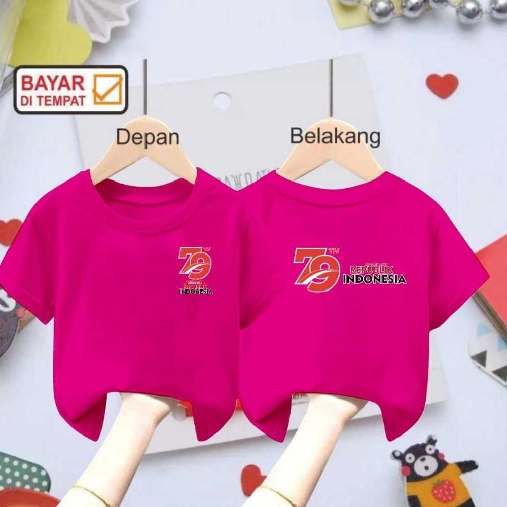 FGH Redlove / Kaos anak 17 Agustus 2024 / Baju 17 AGUSTUS / Pakaian 17 Agustus / Atasan anak anak TE