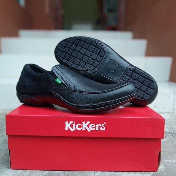Sepatu Pantofel Kickers Pria Sepatu Kickers Slop Kulit Kerja Kantor