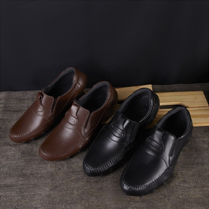 Sepatu Pantofel Pria Lee Gonen Hitam Kulit Asli Casual Formal