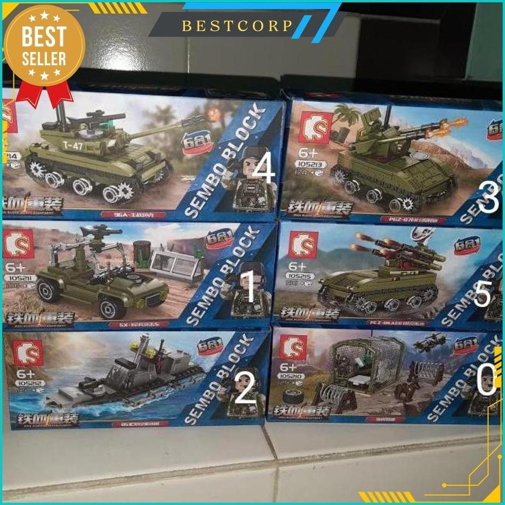 Harga Termuraah Mainan Lego Mobil Tentara Swat Tank Amphibi Jeep Kapal Laut 6 In 1 Terlaris