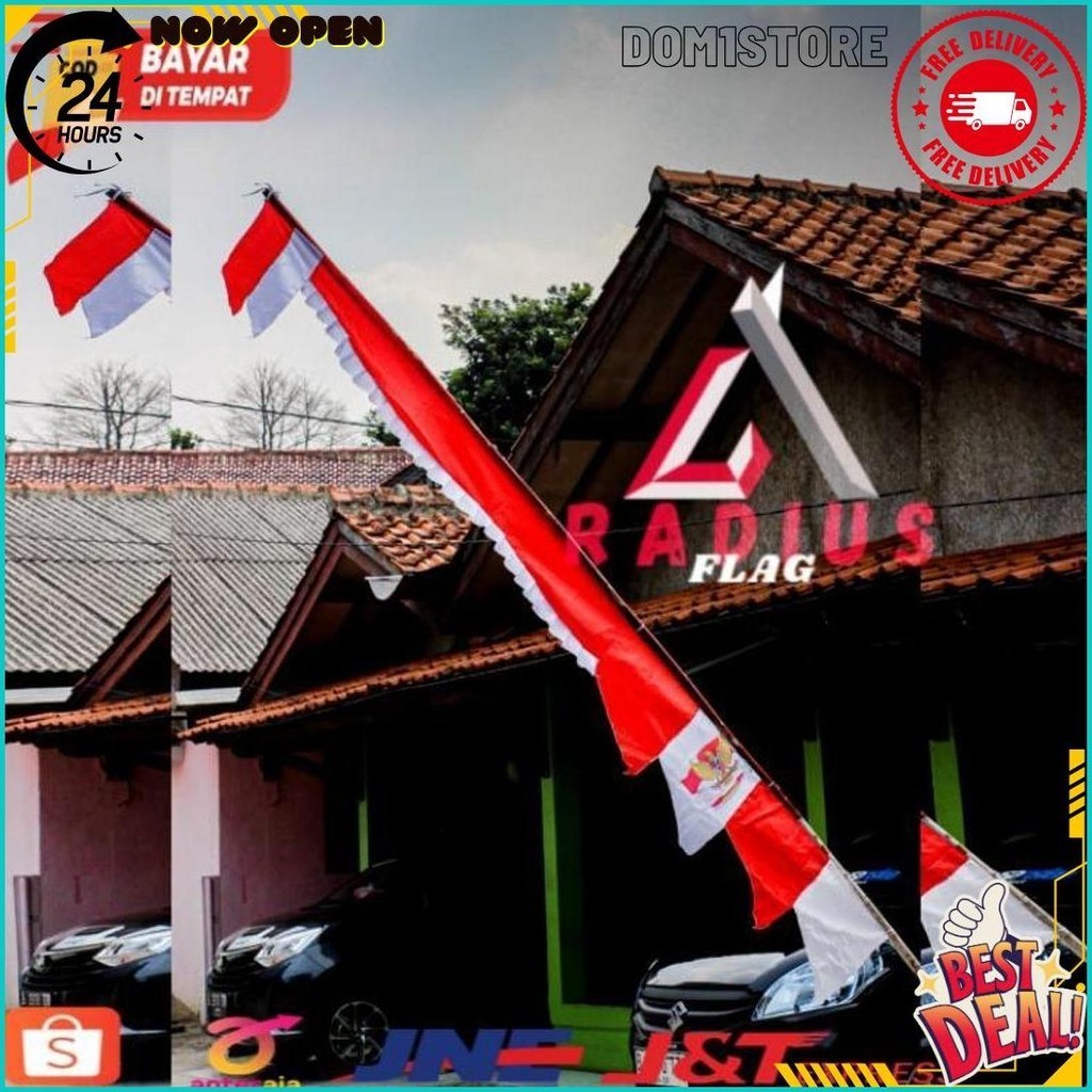 BENDERA UMBUL UMBUL KUDA LAUT MERAH PUTIH 2,7M ORIGINAL PRODUK