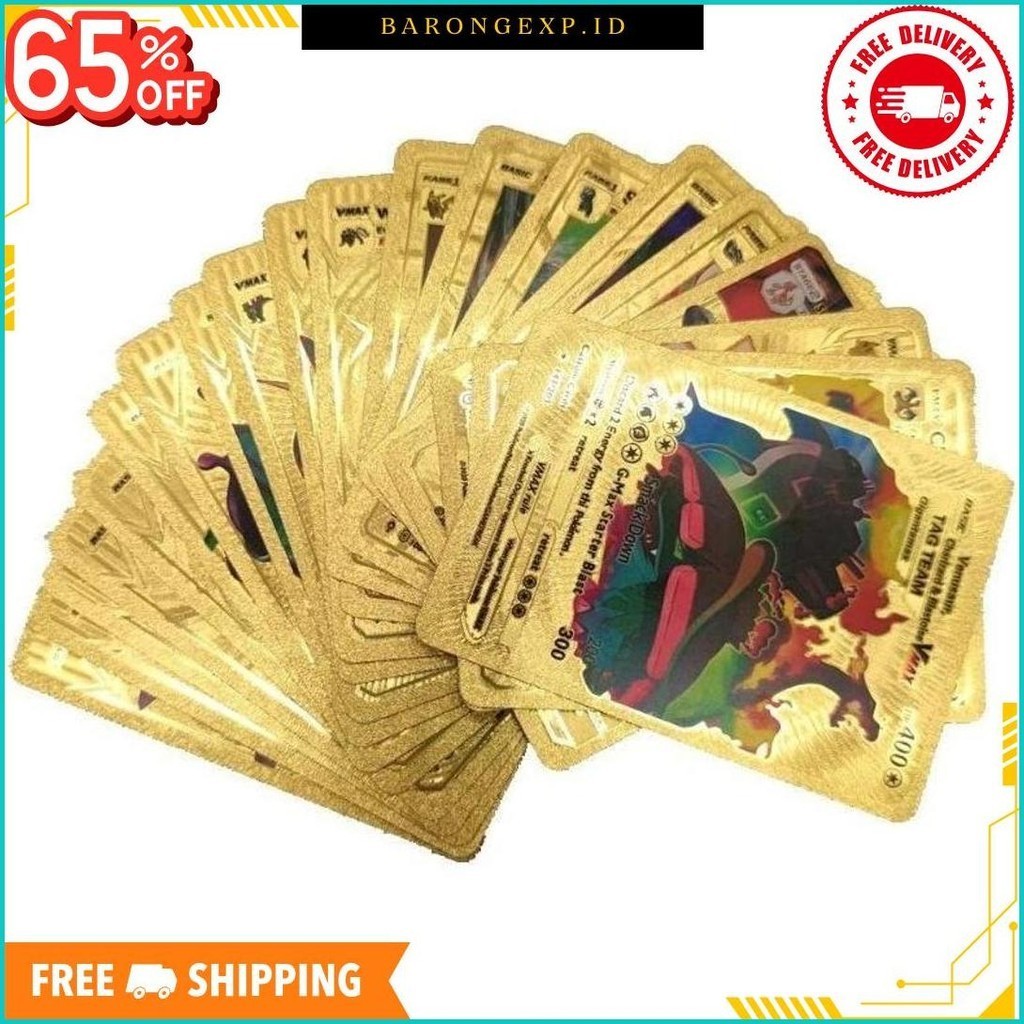 55 LEMBAR KARTU POKEMON GOLD/ASLI/KARTU POKEMON GOLDEN CARD//BAHAN METAL EMAS MURAH ORIGINAL PRODUK