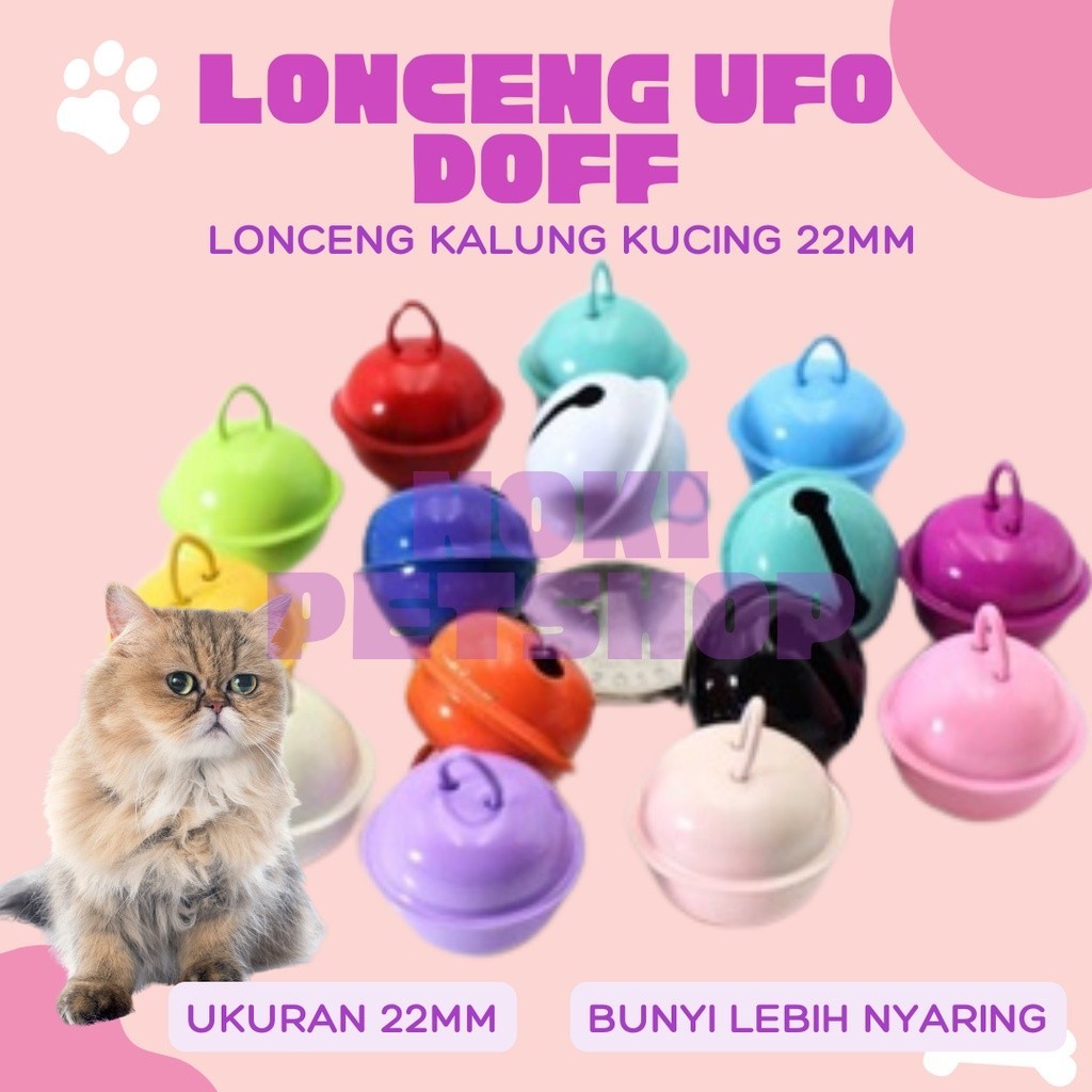 [GROSIR] LONCENG UFO BULAT AKSESORIS LIONTIN KALUNG KUCING HEWAN ANJING KELINCI MATA BULAT BESAR DOR