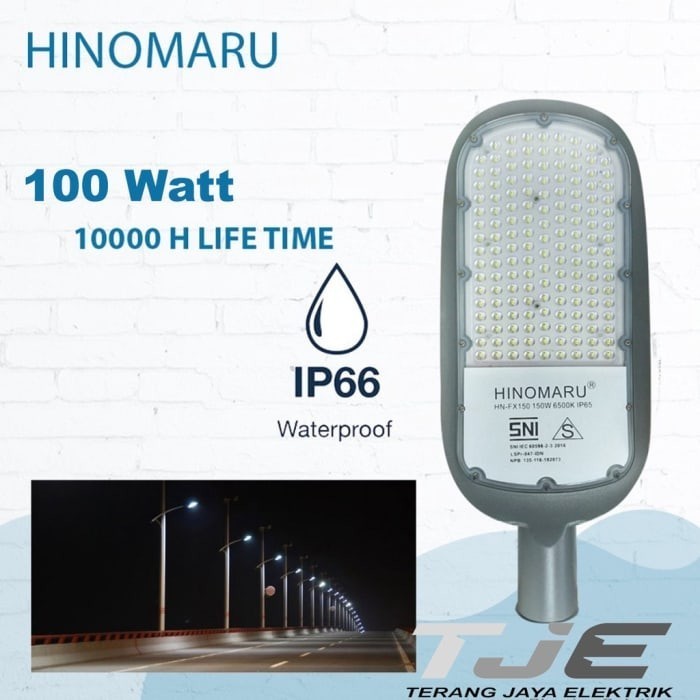 LAMPU JALAN PJU LAMPU PJU FULL 100 WATT PUTIH HINOMARU HNFX100 SNI